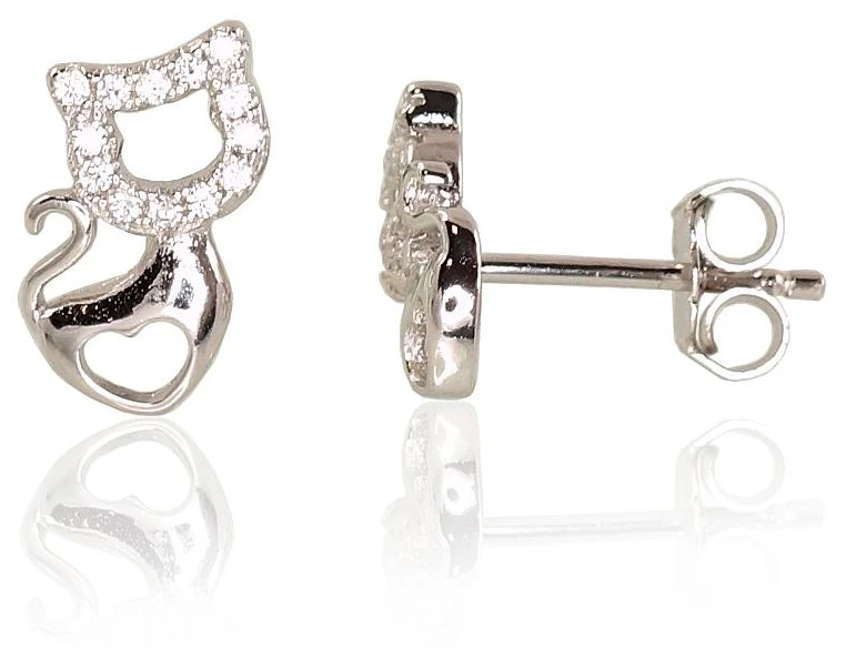 Diamond Sky Jewelry Vaikiški sidabriniai auskarai-vinukai su cirkoniais „Katė III“