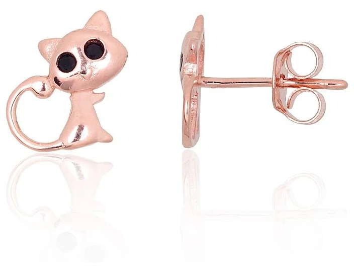 Diamond Sky Jewelry Vaikiški sidabriniai auskarai-vinukai su cirkoniais „Katė II“