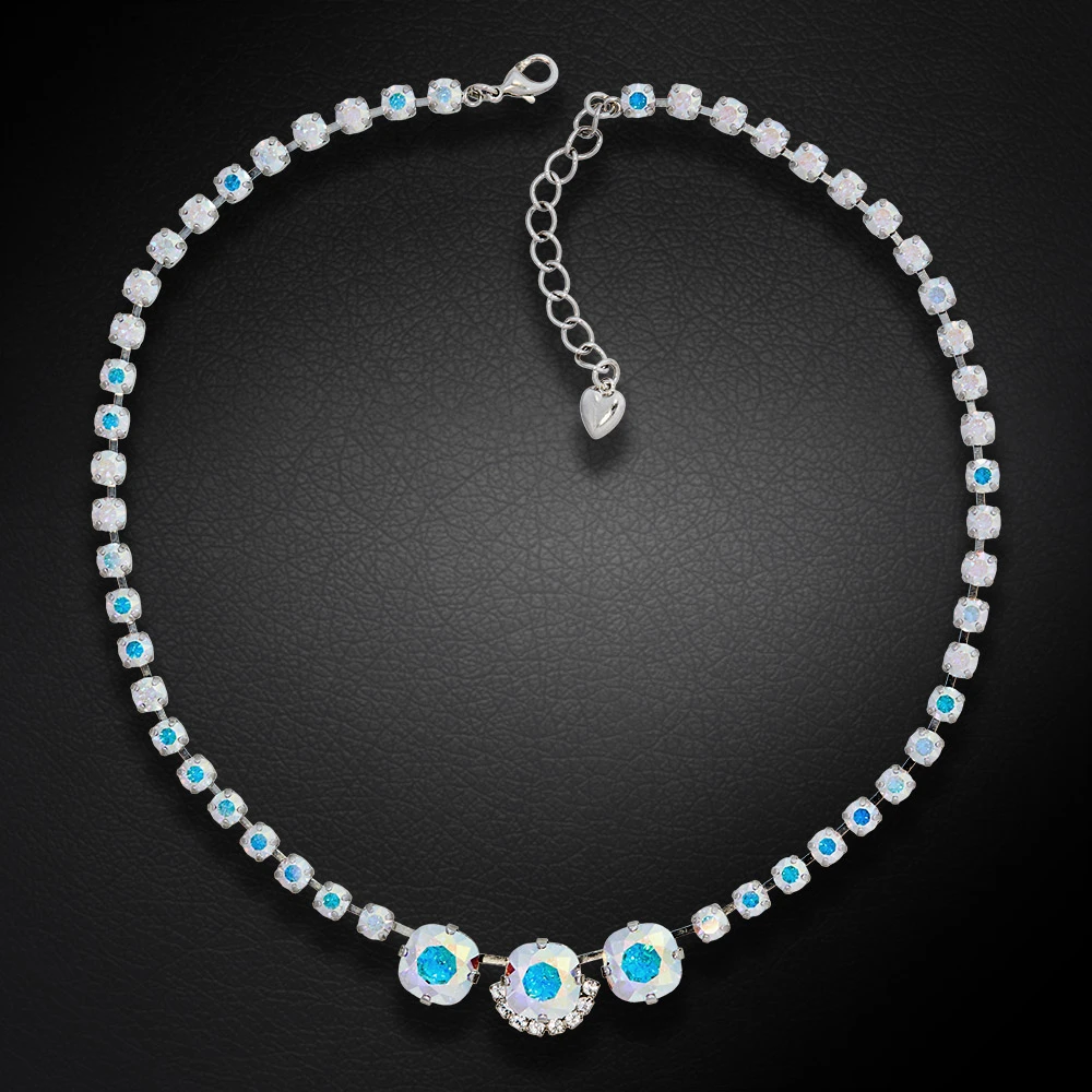 Diamond Sky Jewelry Vestuvinis vėrinys „Akinantis Spindesys (Aurora Borealis)“ su Swarovski™ kristalais