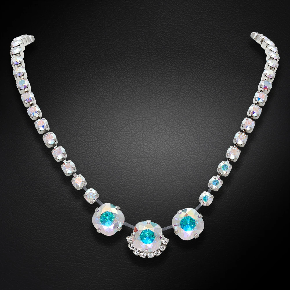 Diamond Sky Jewelry Vestuvinis vėrinys „Akinantis Spindesys (Aurora Borealis)“ su Swarovski™ kristalais
