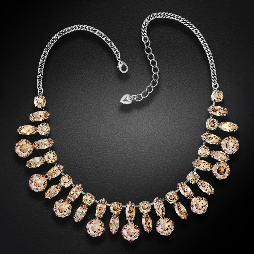 Diamond Sky Jewelry Vestuvinis vėrinys „Kristalo Šakelė (Golden Shadow)“ su Swarovski™ kristalais