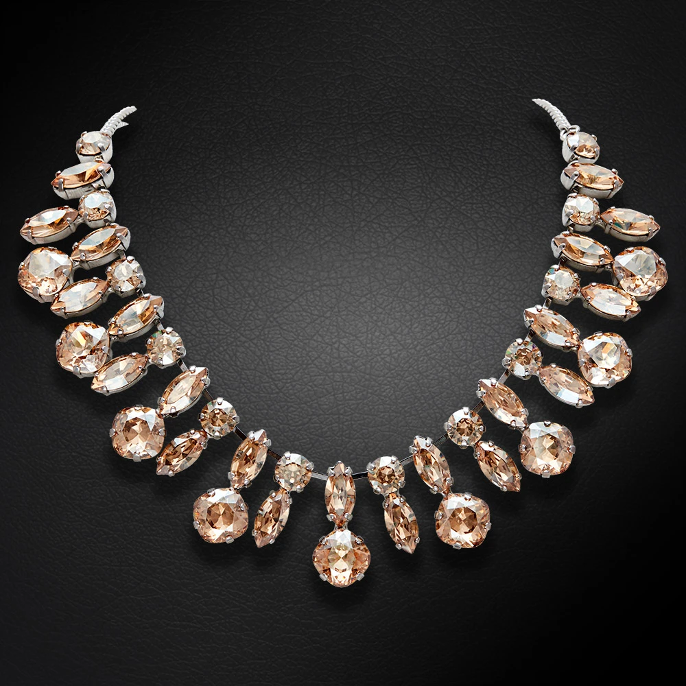 Diamond Sky Jewelry Vestuvinis vėrinys „Kristalo Šakelė (Golden Shadow)“ su Swarovski™ kristalais