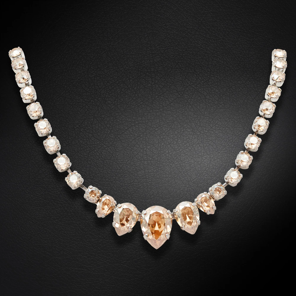 Diamond Sky Jewelry Vestuvinis vėrinys „Leonora (Golden Shadow)“ su Swarovski™ kristalais