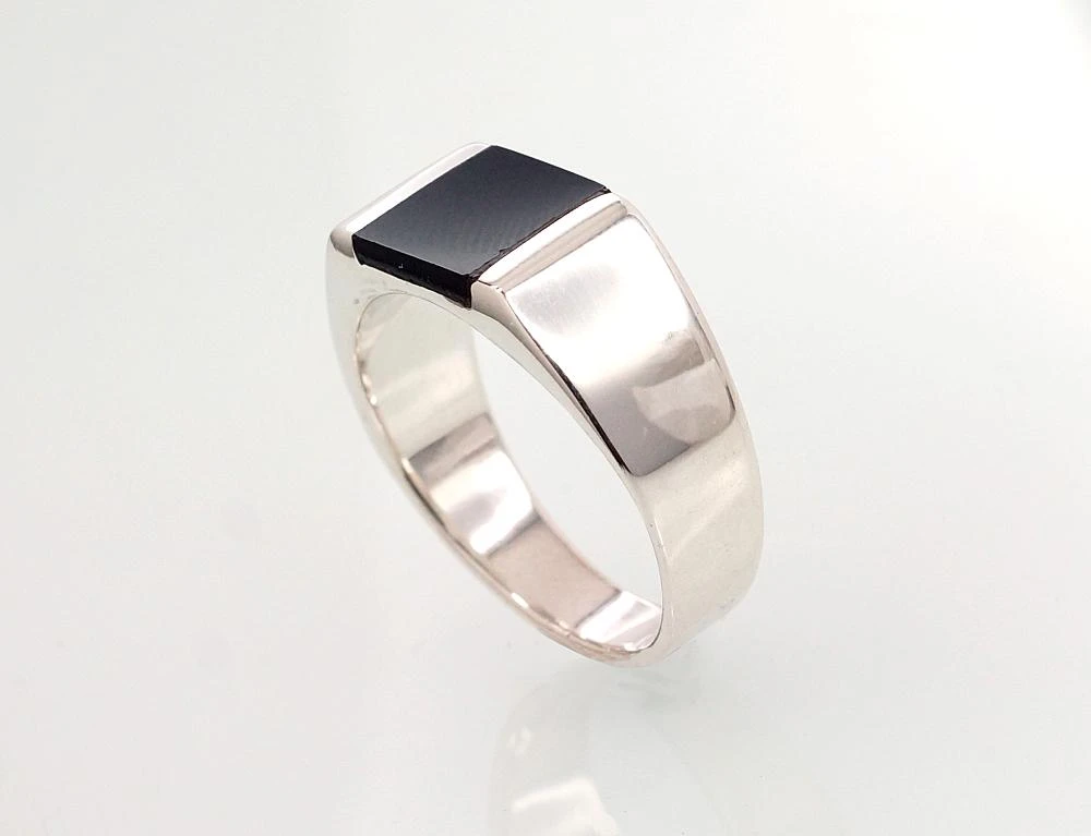 Diamond Sky Jewelry Vyriškas sidabrinis žiedas su oniksu „Bastian IV“