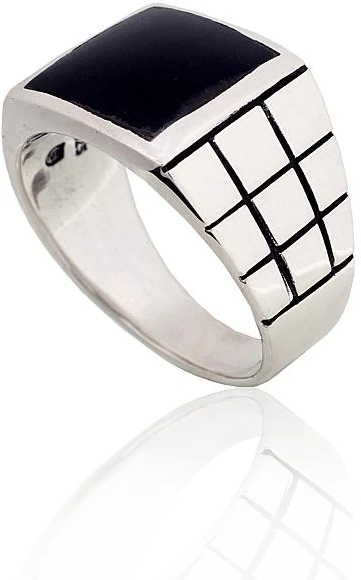 Diamond Sky Jewelry Vyriškas sidabrinis žiedas su oniksu „Vincent II“