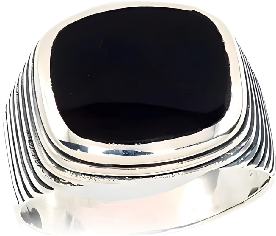 Diamond Sky Jewelry Vyriškas sidabrinis žiedas su oniksu „Maximilian V“