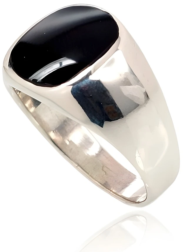 Diamond Sky Jewelry Vyriškas sidabrinis žiedas su oniksu „Maximilian VI“