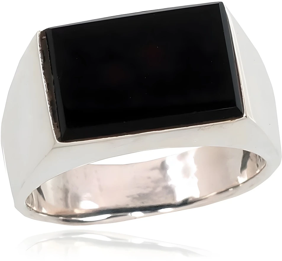 Diamond Sky Jewelry Vyriškas sidabrinis žiedas su oniksu „Bastian III“