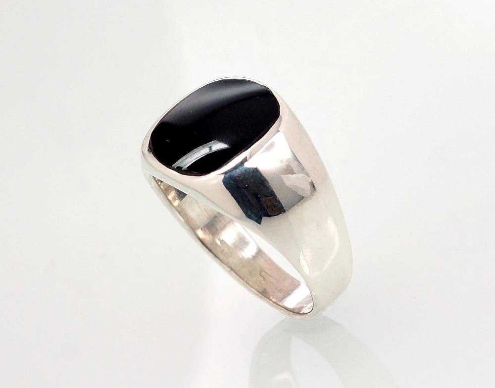 Diamond Sky Jewelry Vyriškas sidabrinis žiedas su oniksu „Maximilian VI“