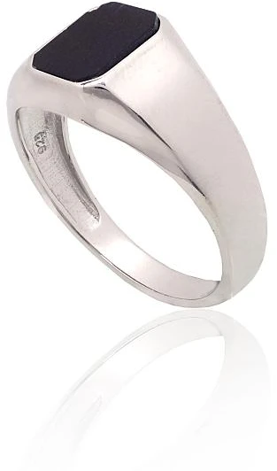 Diamond Sky Jewelry Vyriškas sidabrinis žiedas su oniksu „Obsidian“