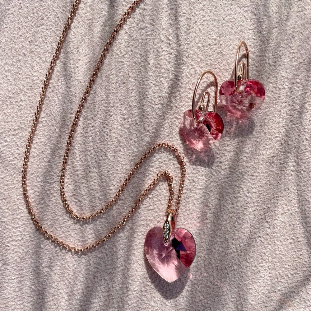 Marmara Sidabriniai auskarai „Juliet (Light Rose)“ su Swarovski® kristalais