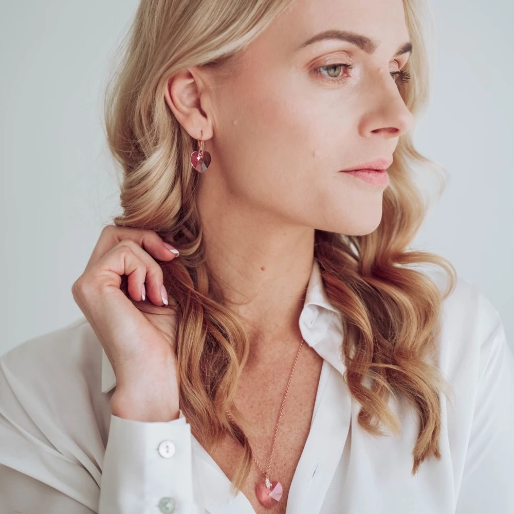 Marmara Sidabriniai auskarai „Juliet (Light Rose)“ su Swarovski® kristalais