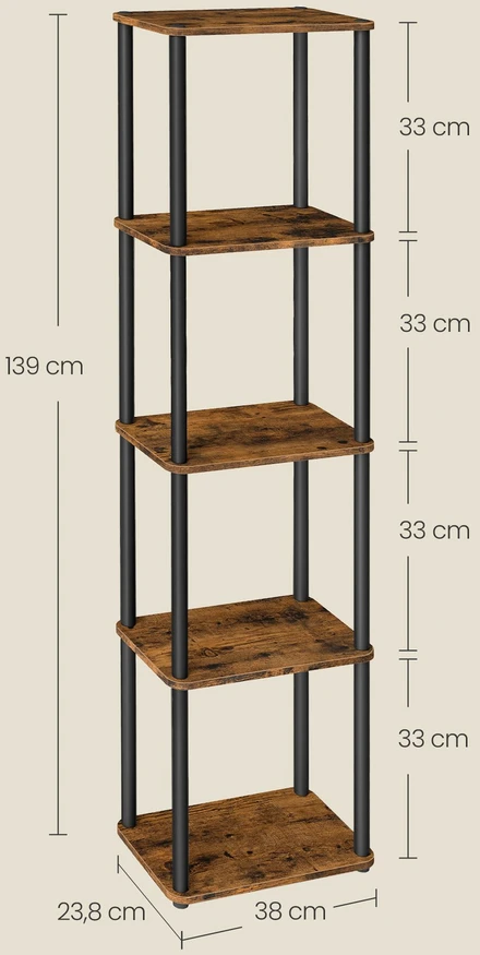 Songmics Stovinti lentyna 23,8 × 38 × 139 cm
