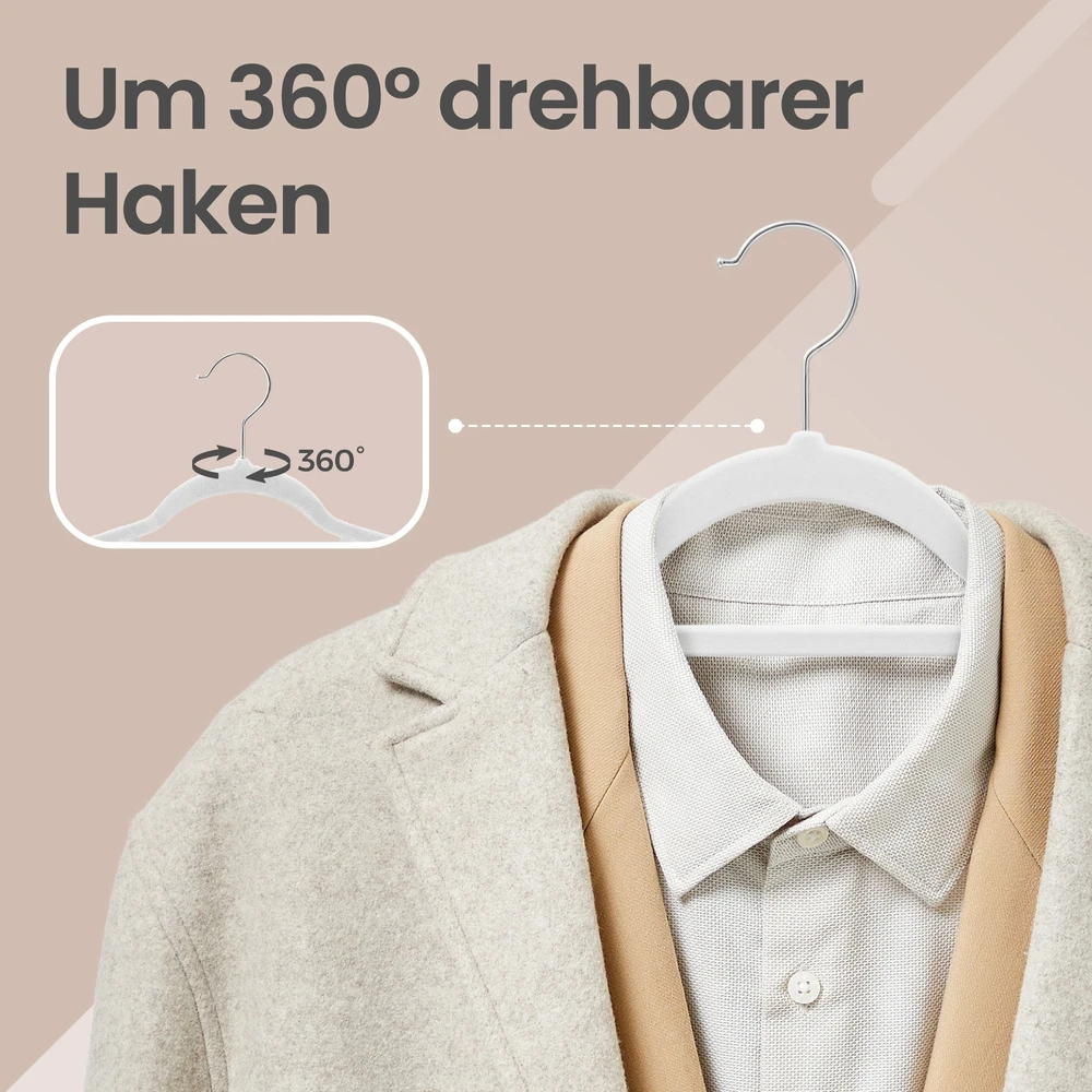 SONGMICS aksominiai drabužių pakabai, 50 vnt. rinkinys