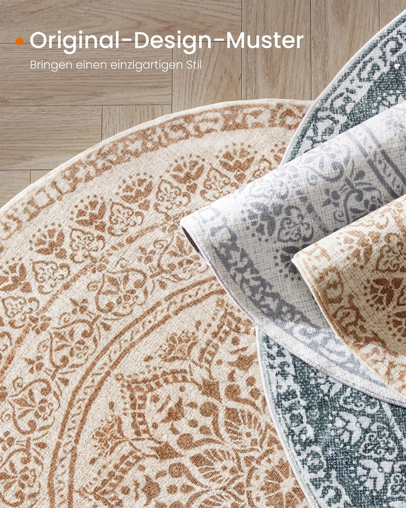 Songmics Apvalus kilimas 120 cm boho stilius