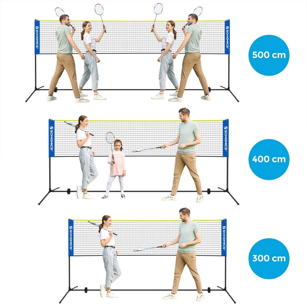 Songmics 5 m badmintono tinklas mėlynai geltonos spalvos
