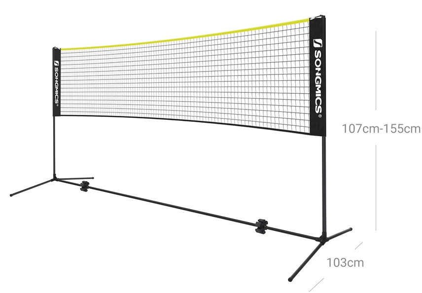 Songmics Badmintono tinklelis juodas ir geltonas