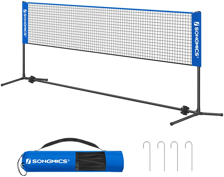Songmics Badmintono tinklas 3 m mėlynos spalvos