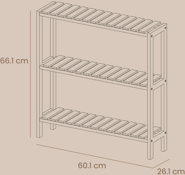 Bambukinė lentyna Songmics 60x66x26 cm