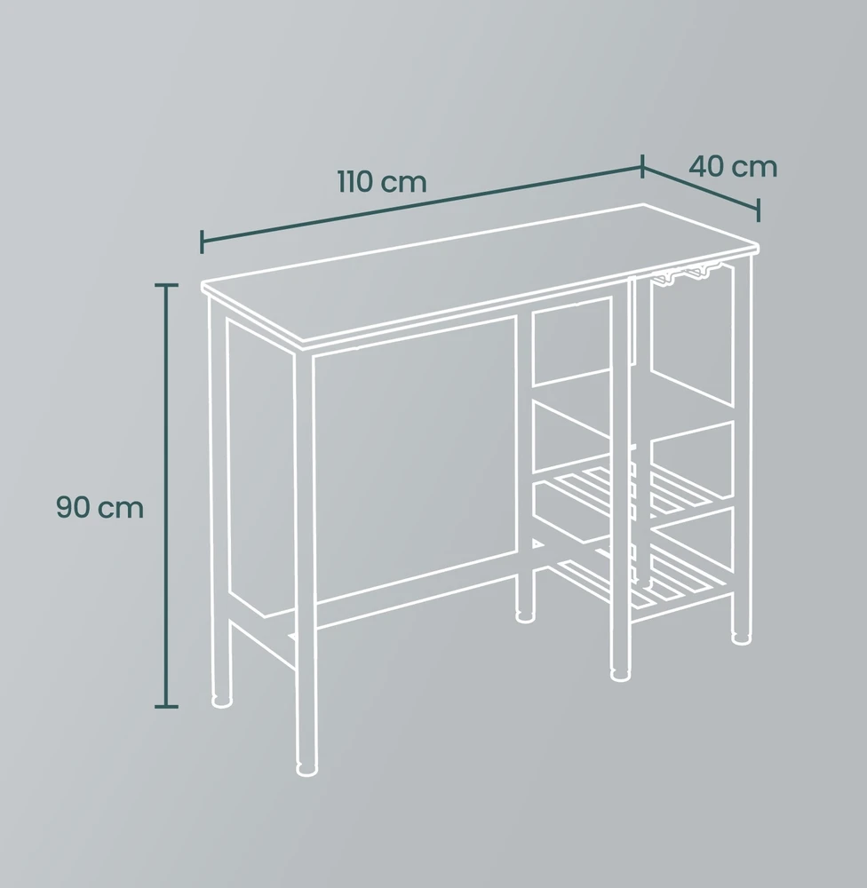 Songmics Baro stalas 110 × 40 × 90 cm