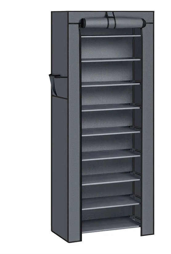 Songmics Batų stovas su dangčiu 58 cm Pilka
