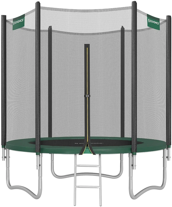 Songmics Trampolin Ø 183 cm mit Netz für Garten dunkelgrün