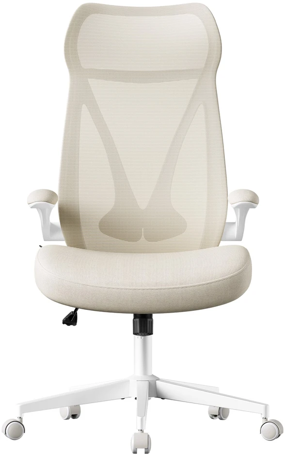 Songmics Ergonomiška biuro kėdė 67x67x125 cm, smėlio spalvos