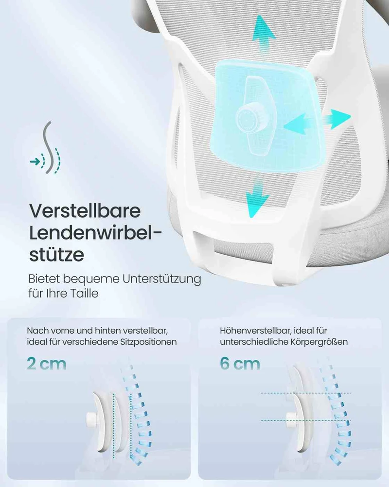 Songmics Ergonomiška biuro kėdė reguliuojama atrama
