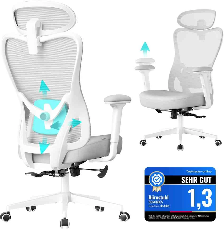 Songmics Ergonomiška biuro kėdė reguliuojama atrama