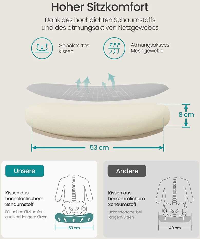Songmics Ergonomiška biuro kėdė su tinkleliu ir atlošu balandžių pilkos spalvos