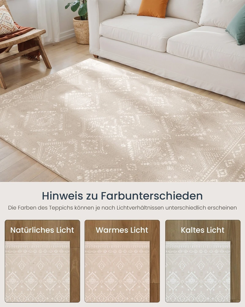 Songmics Boho stiliaus kilimas 140 x 200 cm, kapučino spalvos