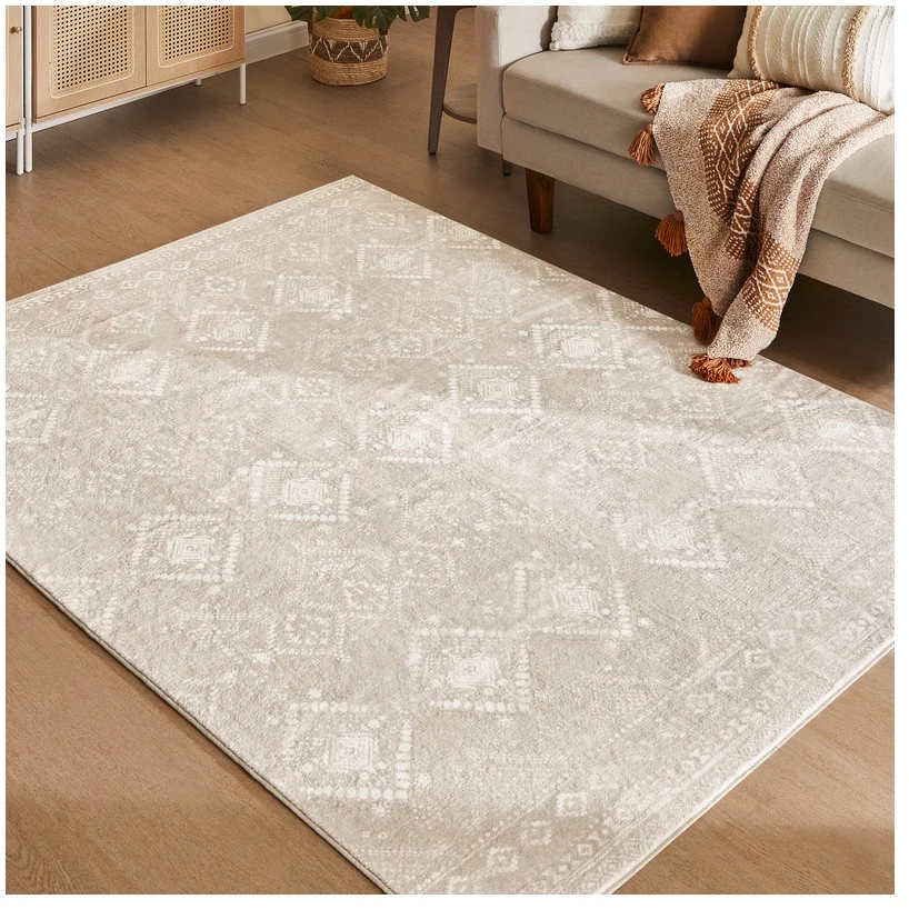 Songmics Boho stiliaus kilimas 140 x 200 cm, kapučino spalvos