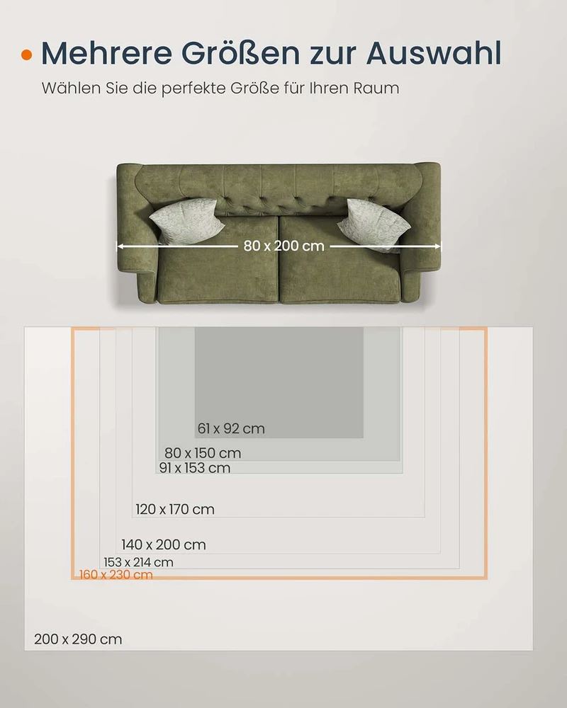Songmics Kilimas 160 x 230 cm pilkas