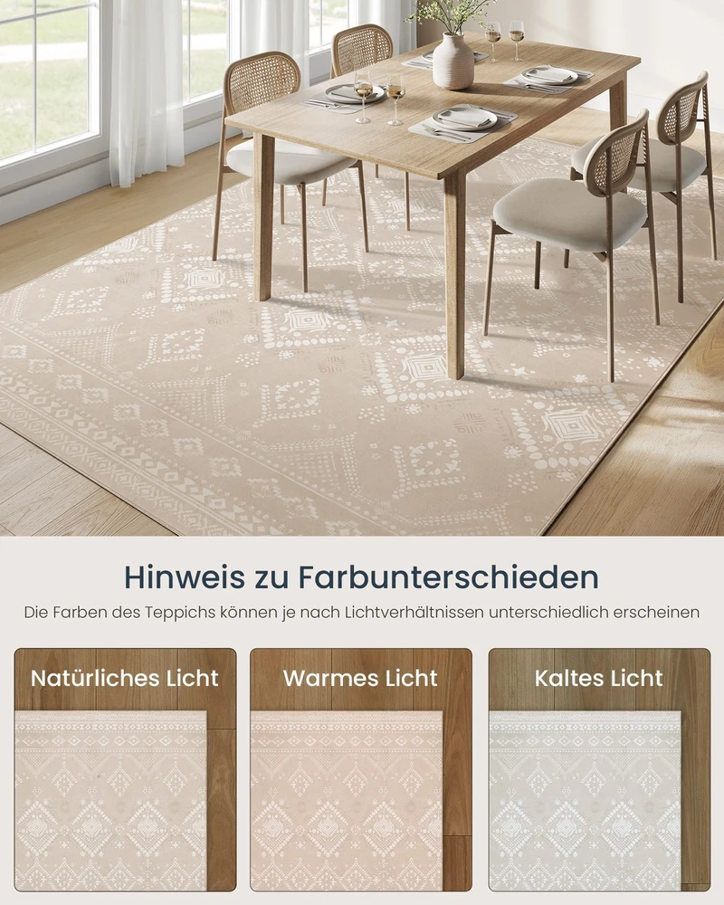 Songmics Kilimas 200x290 cm cappuccino spalvos