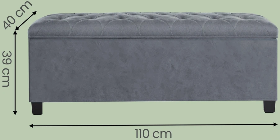 Songmics Pufas su daiktadėže 40 x 110 x 40 cm pilka