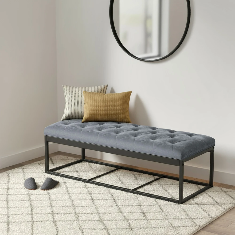 Songmics Pufas su daiktadėže 40 x 110 x 40 cm pilka
