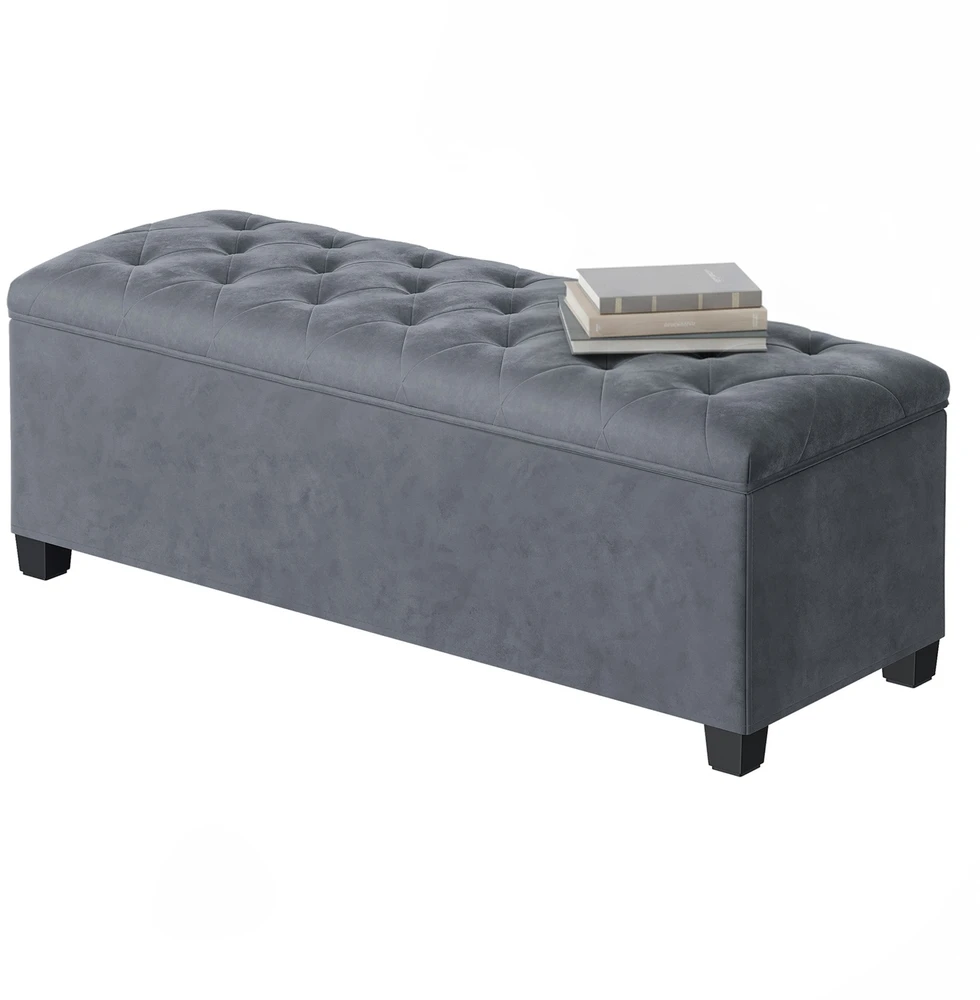 Songmics Pufas su daiktadėže 40 x 110 x 40 cm pilka