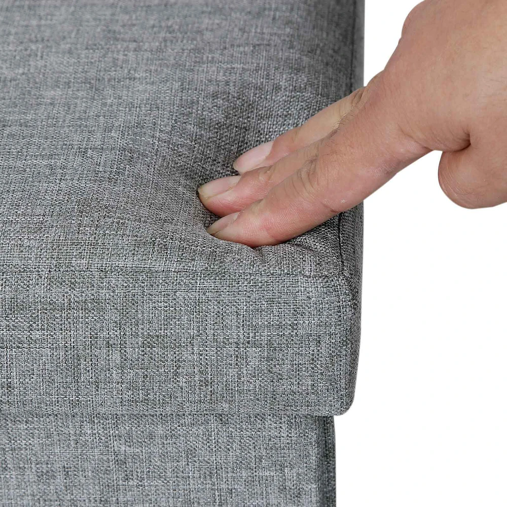 Songmics Suoliukas su daiktadėže 76 cm Šviesiai pilka