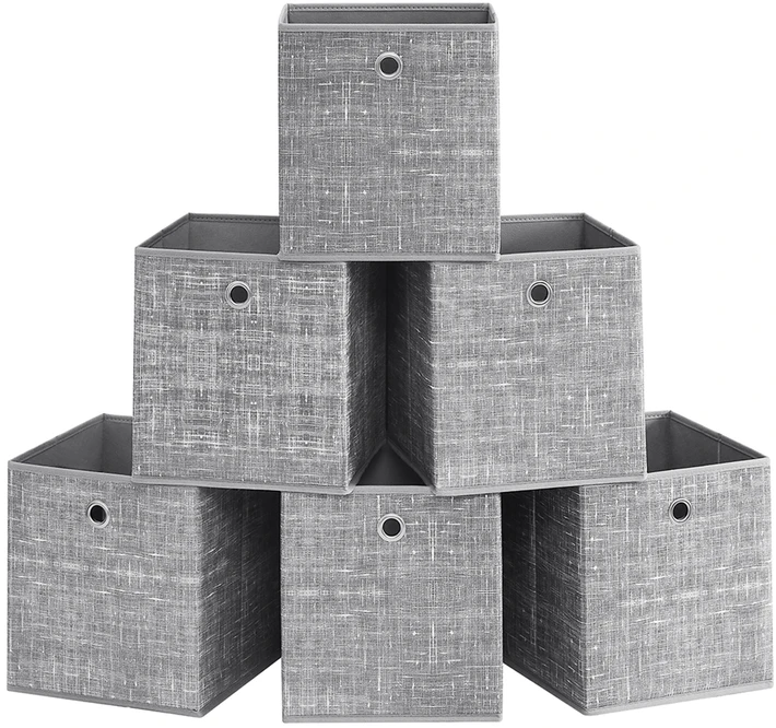 Songmics Dėžutė 26cm rinkinyje 6 pilkai margi