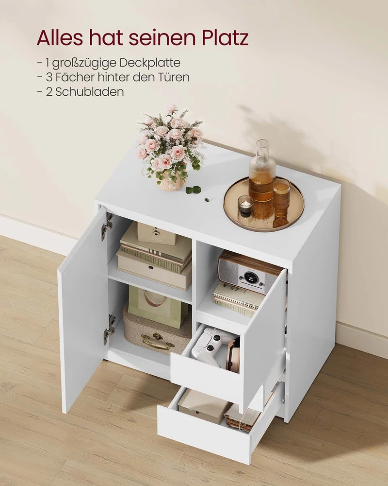 Songmics VASAGLE spinta su durelėmis ir stalčiais