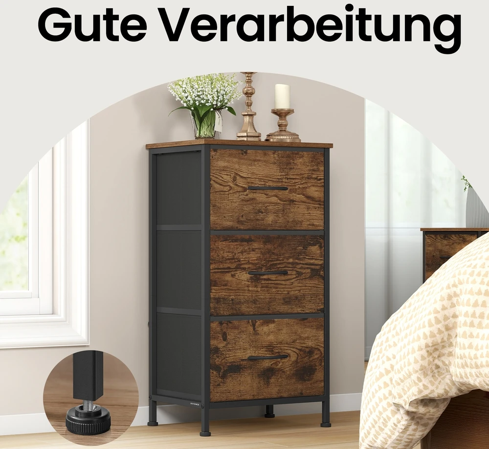Songmics Komoda ruda-juoda
