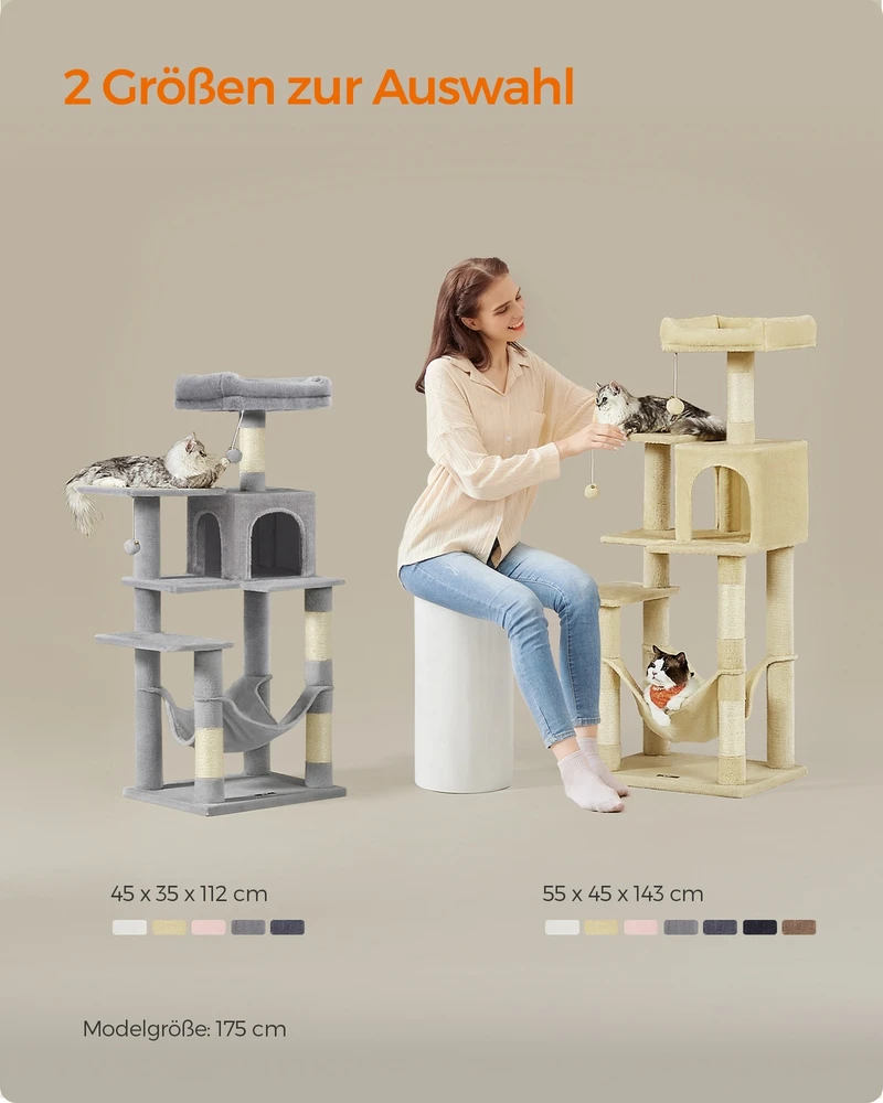 Songmics Feandrea 143 cm aukščio draskyklė su 4 draskyklėmis