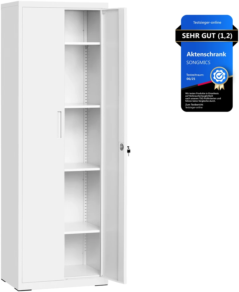 Songmics Dokumentų spinta 40 x 60 x 180 cm matinė balta