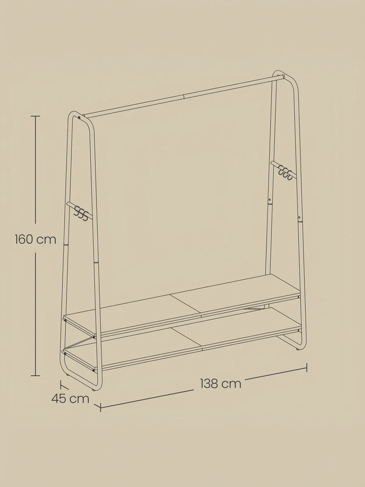 Lova Songmics Drabužių stovas 45 × 138 × 160 cm