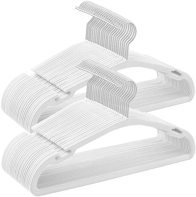 Songmics Drabužių pakabų rinkinys, 50 vnt. 43 x 21 cm, debesų baltumo