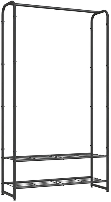 Songmics Drabužių lentyna su lentynomis 29 x 73 x 158,4 cm matinės juodos spalvos