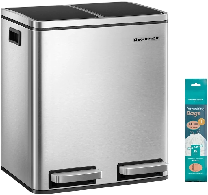 Songmics Atliekų rūšiavimo sistema 30 litrų (2 x 15 l)