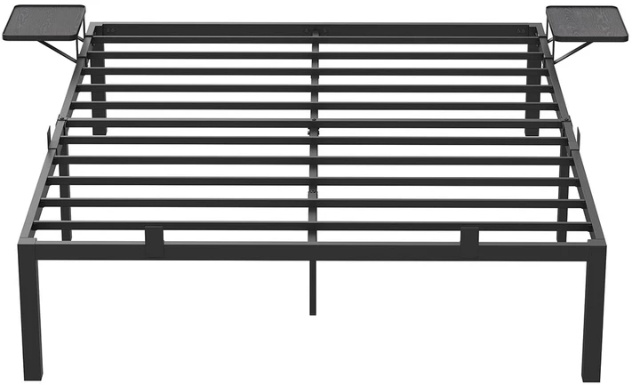 Songmics Vasagle Doppelbettgestell aus Metall 140 x 190 cm mit Aufbewahrungsregalen
