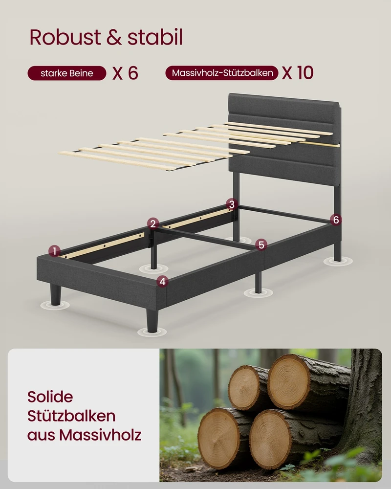 Songmics Dvigulė lova 202 × 90 cm