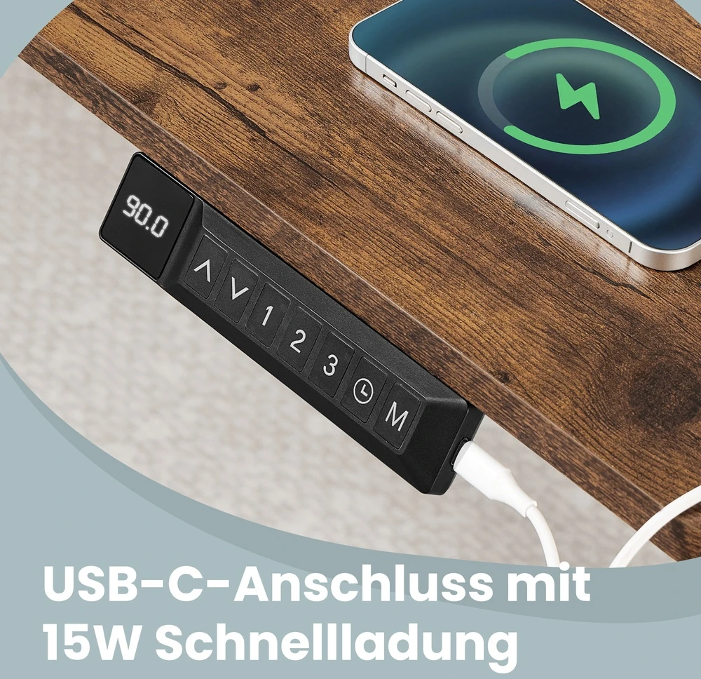 Songmics Reguliuojamo aukščio stalas 180 x 80 x 72-120cm